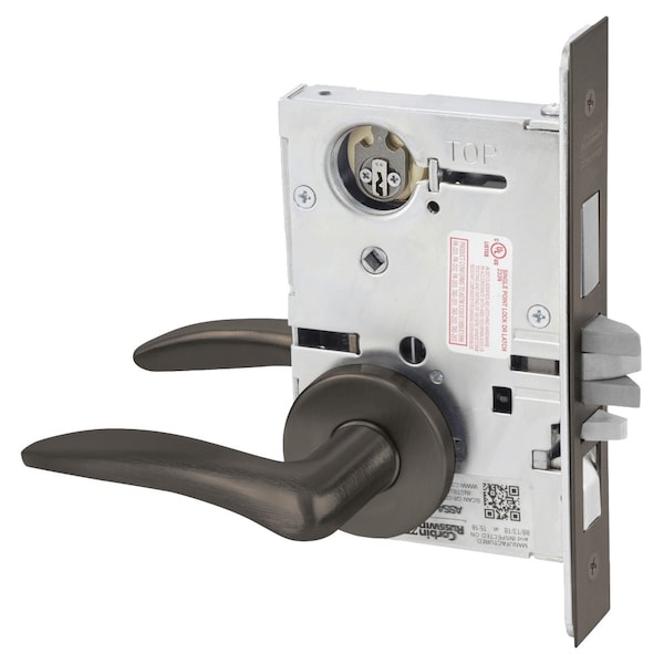 Apartment or Dormitory Mortise Lock, DS Lever, A Rose, Oil Rubbed Bronze